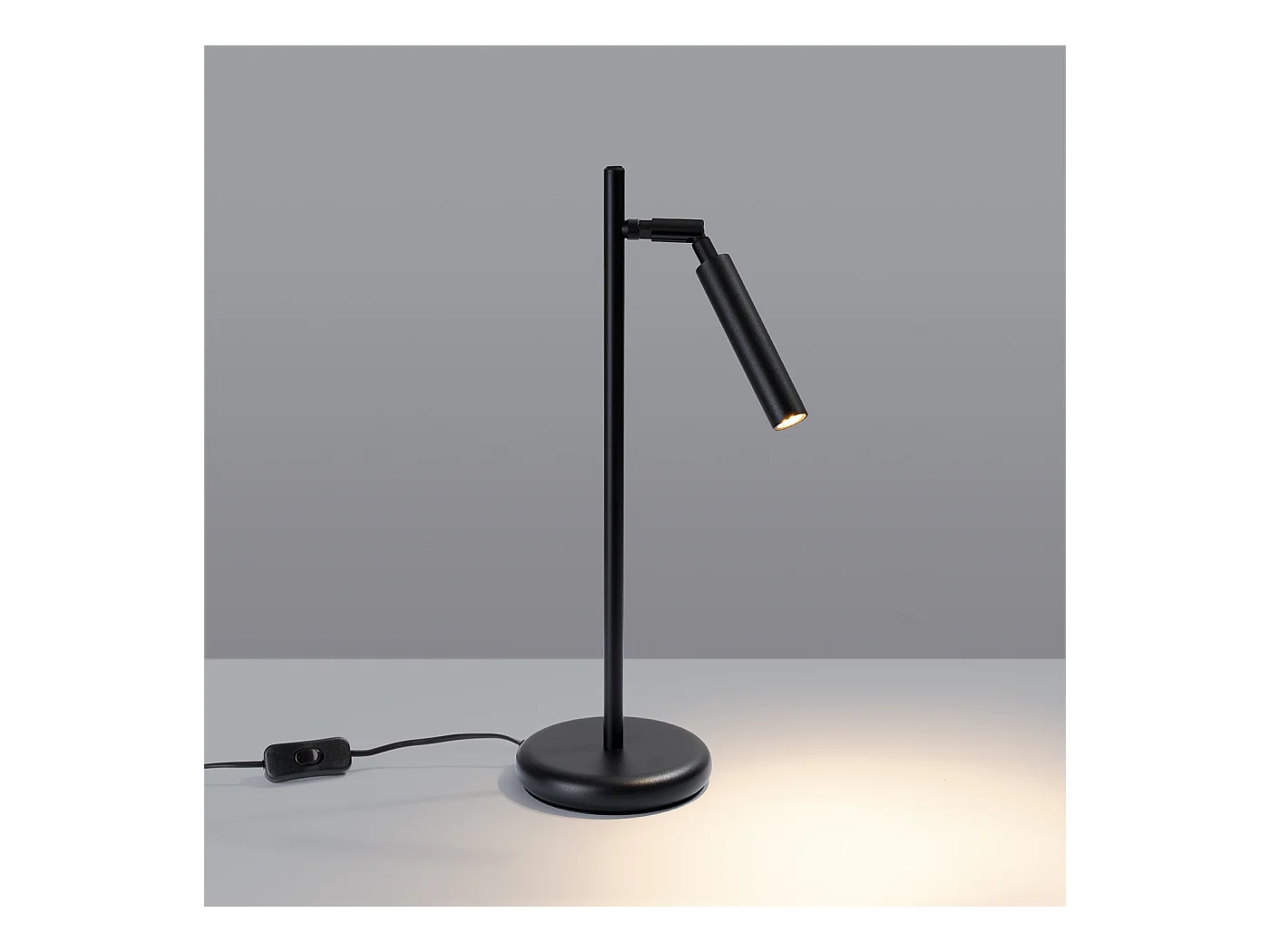 Lampa biurkowa nowoczesny Brill, stal - 1 źródło światła 4000K - L.14 x H.43 cm - czarny