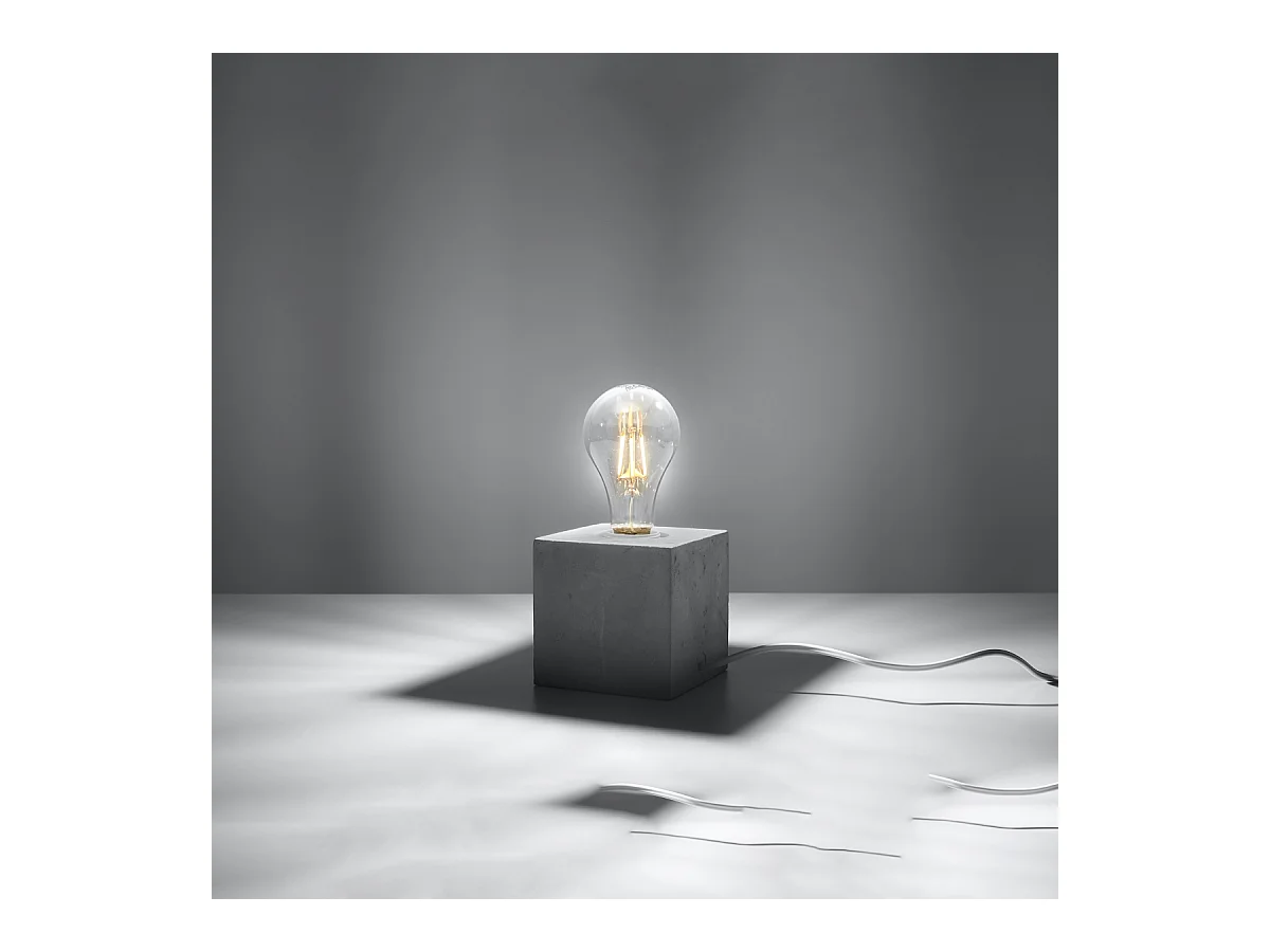 Lampy biurkowe industrialny Zxina, beton - 1 źródło światła 4000K - L.10 x H.10 cm - szary