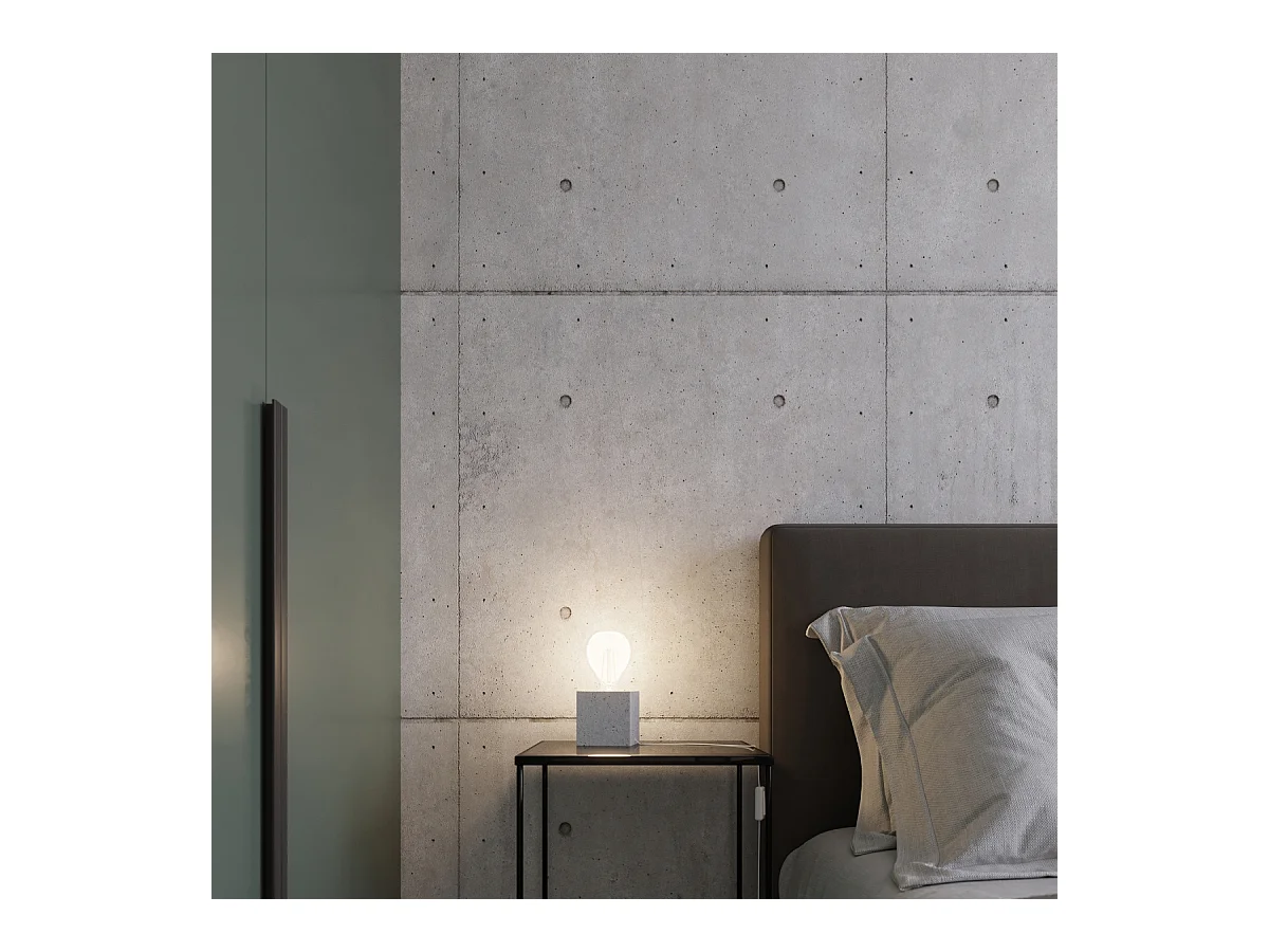 Lampy biurkowe industrialny Zxina, beton - 1 źródło światła 4000K - L.10 x H.10 cm - szary