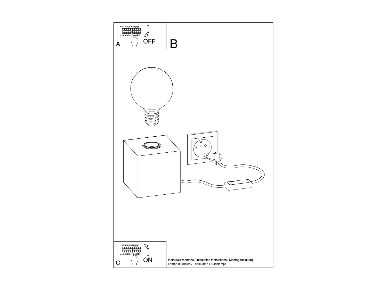 Lampes de bureau Zxina industriel en béton - 1 sources lumineuses 4000K - L.10 x H.10 cm - gris
