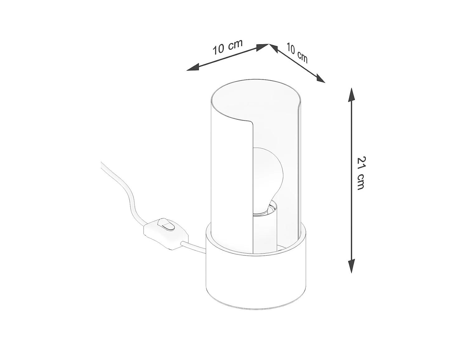 Lampa biurkowa minimalistyczny Torow, stal - 1 źródło światła 4000K - L.10 x H.21 cm - biały