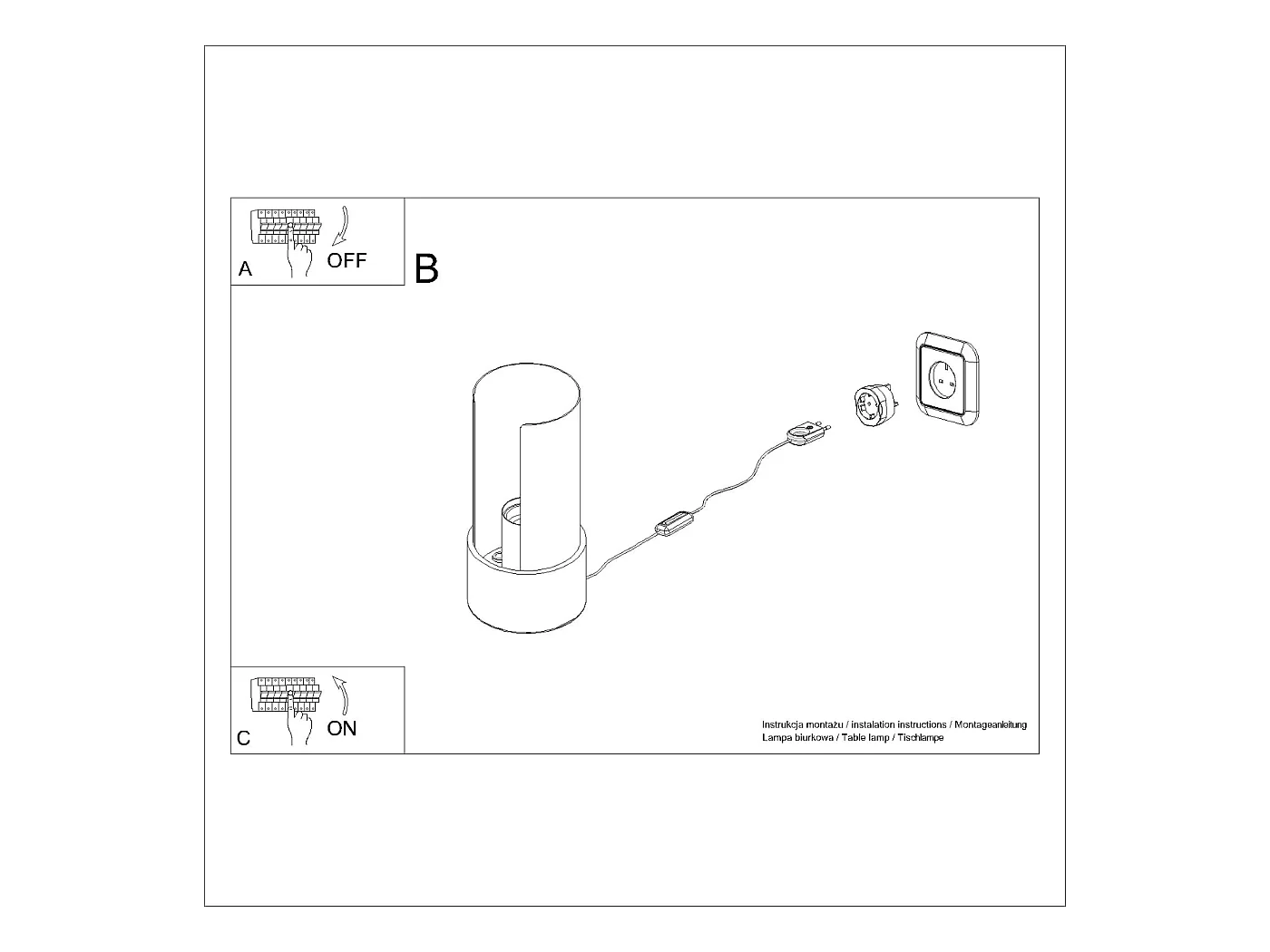 Lampa biurkowa minimalistyczny Torow, stal - 1 źródło światła 4000K - L.10 x H.21 cm - biały