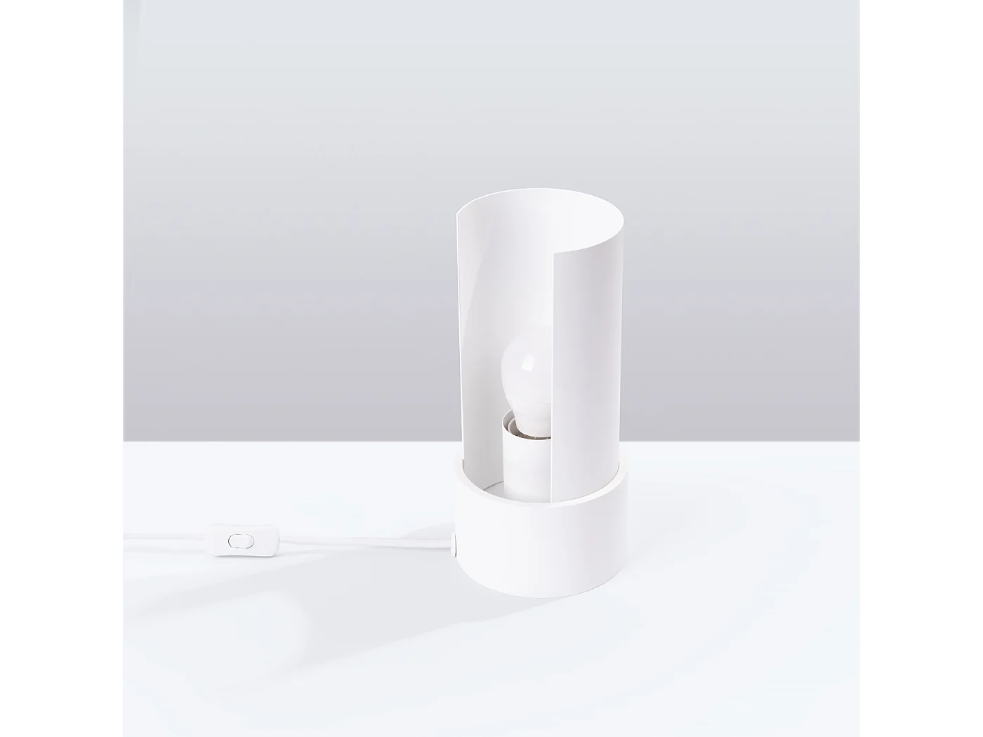 Lampe de bureau Torow minimaliste en acier - 1 sources lumineuses 4000K - L.10 x H.21 cm - blanc