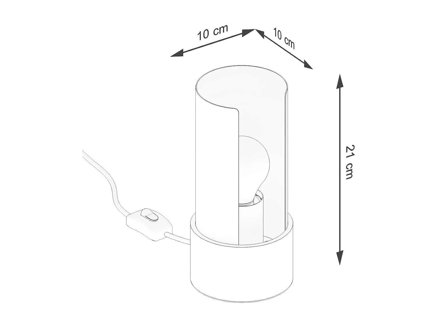 Lampe de bureau Torow minimaliste en acier - 1 sources lumineuses 4000K - L.10 x H.21 cm - blanc