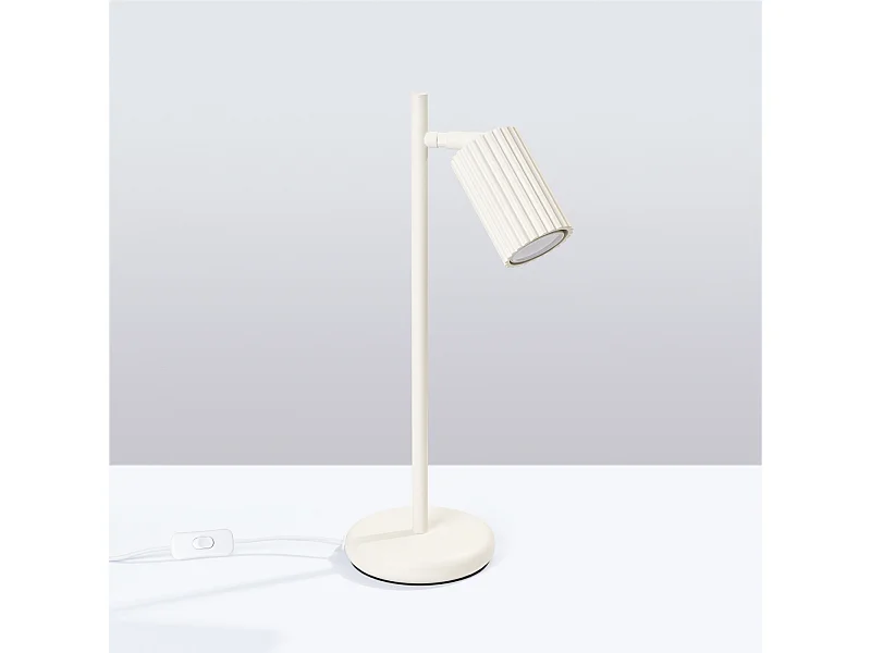 Lampe de bureau Gloow minimaliste en aluminium - 1 sources lumineuses 4000K - L.14,5 x H.43 cm - beige