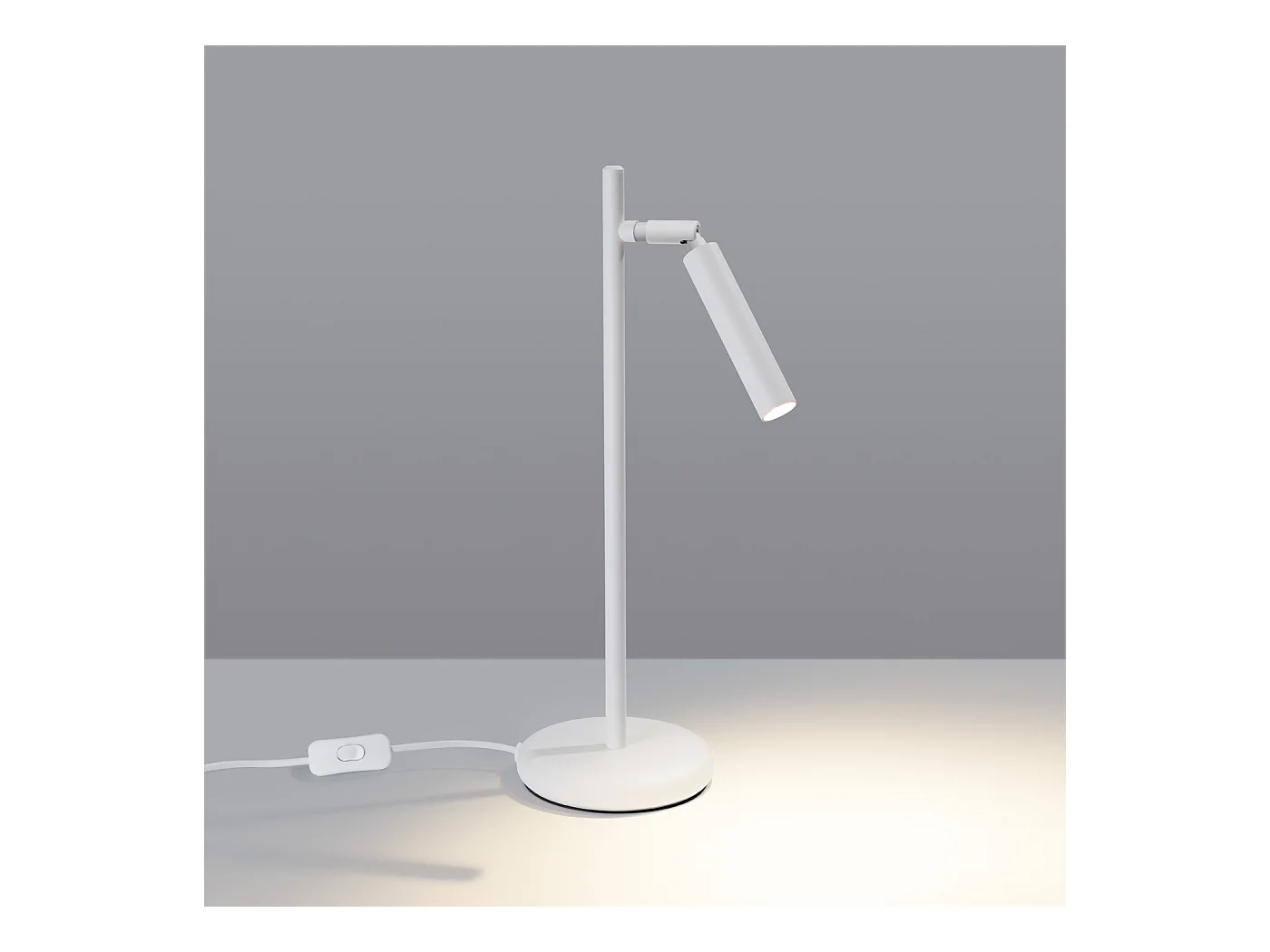 Lampa biurkowa nowoczesny Brill, stal - 1 źródło światła 4000K - L.14 x H.43 cm - biały