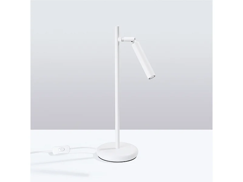 Lampe de bureau Brill moderne en acier - 1 sources lumineuses 4000K - L.14 x H.43 cm - blanc