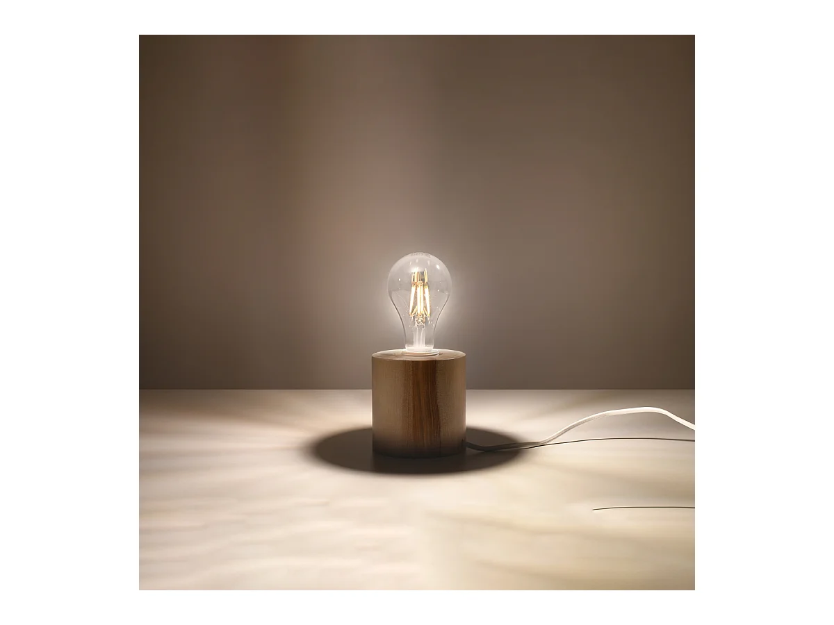 Lampy biurkowe skandynawski Nalvado, drewno - 1 źródło światła 4000K - L.10 x H.10 cm - naturalne drewno