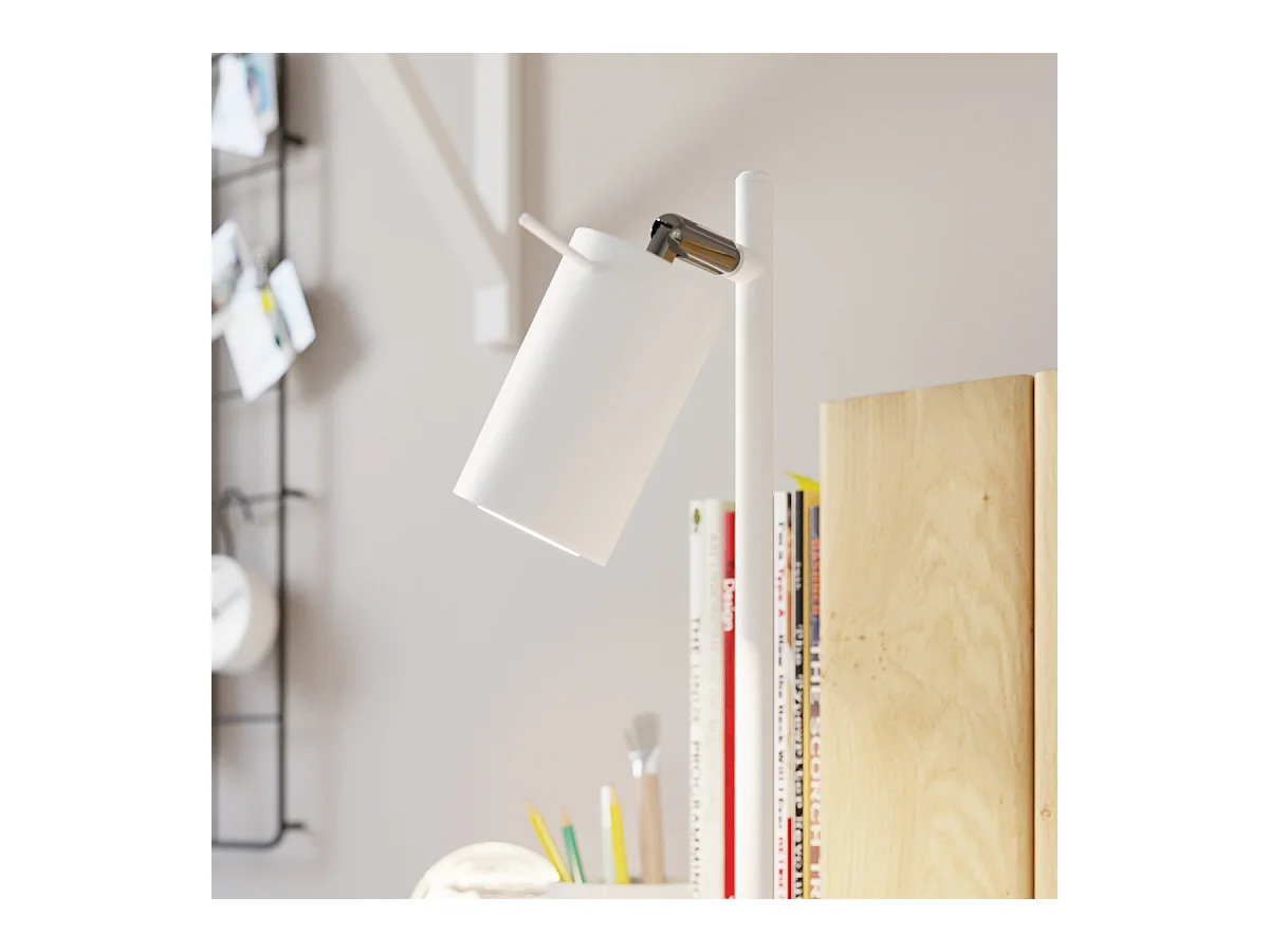 Lampy biurkowe nowoczesny Briix, stal - 1 źródło światła 4000K - L.14.5 x H.43 cm - biały