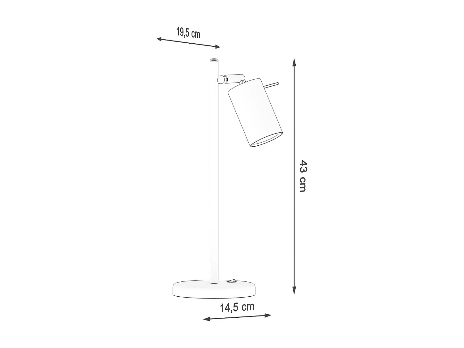 Lampes de bureau Briix moderne en acier - 1 sources lumineuses 4000K - L.14,5 x H.43 cm - blanc