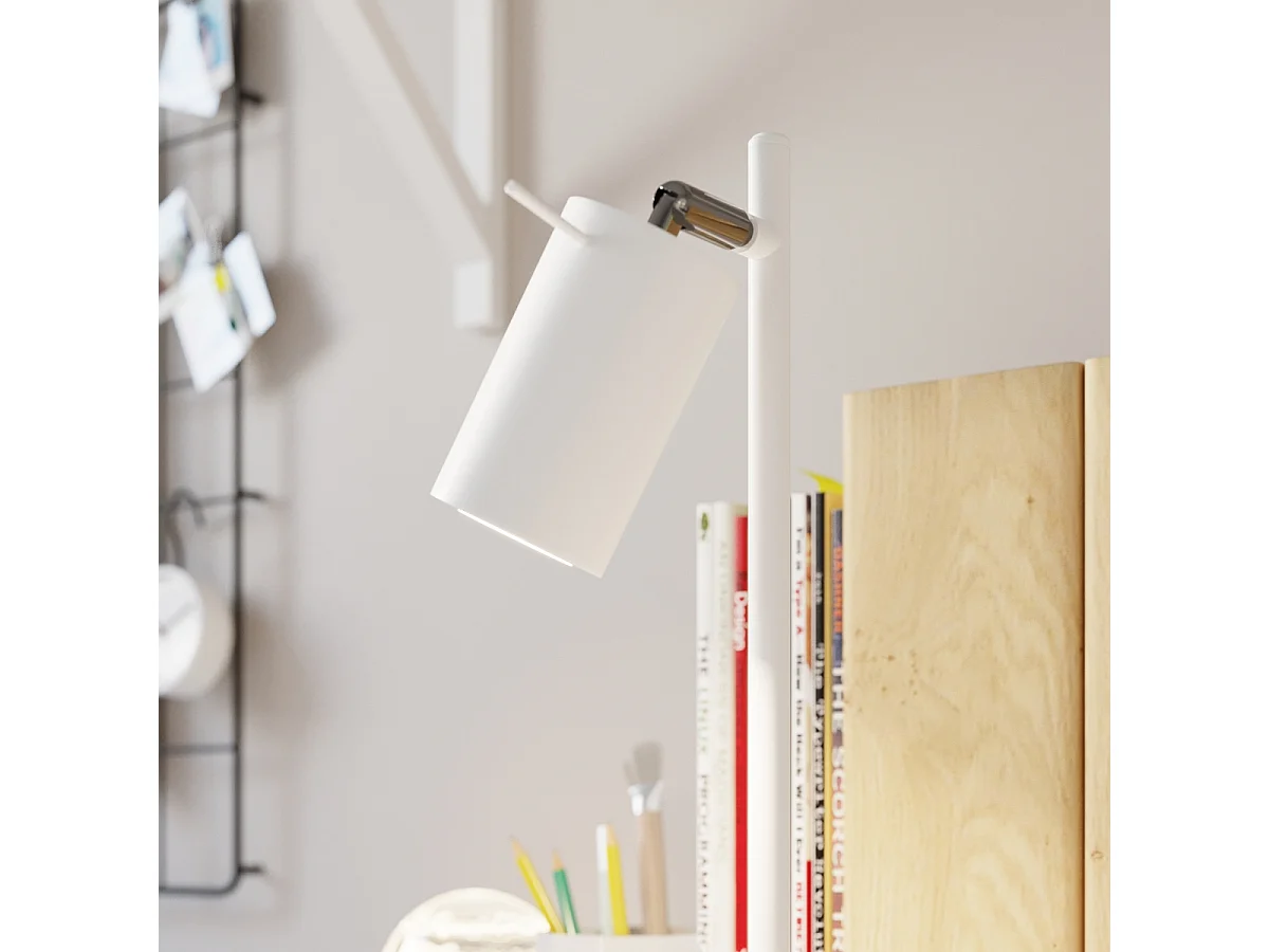 Lampes de bureau Briix moderne en acier - 1 sources lumineuses 4000K - L.14,5 x H.43 cm - blanc
