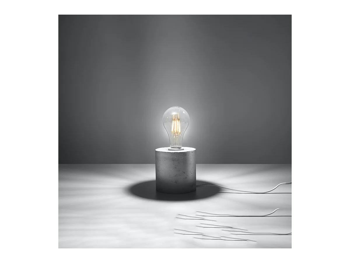 Lampy biurkowe industrialny Nalvado, beton - 1 źródło światła 4000K - L.10 x H.10 cm - szary