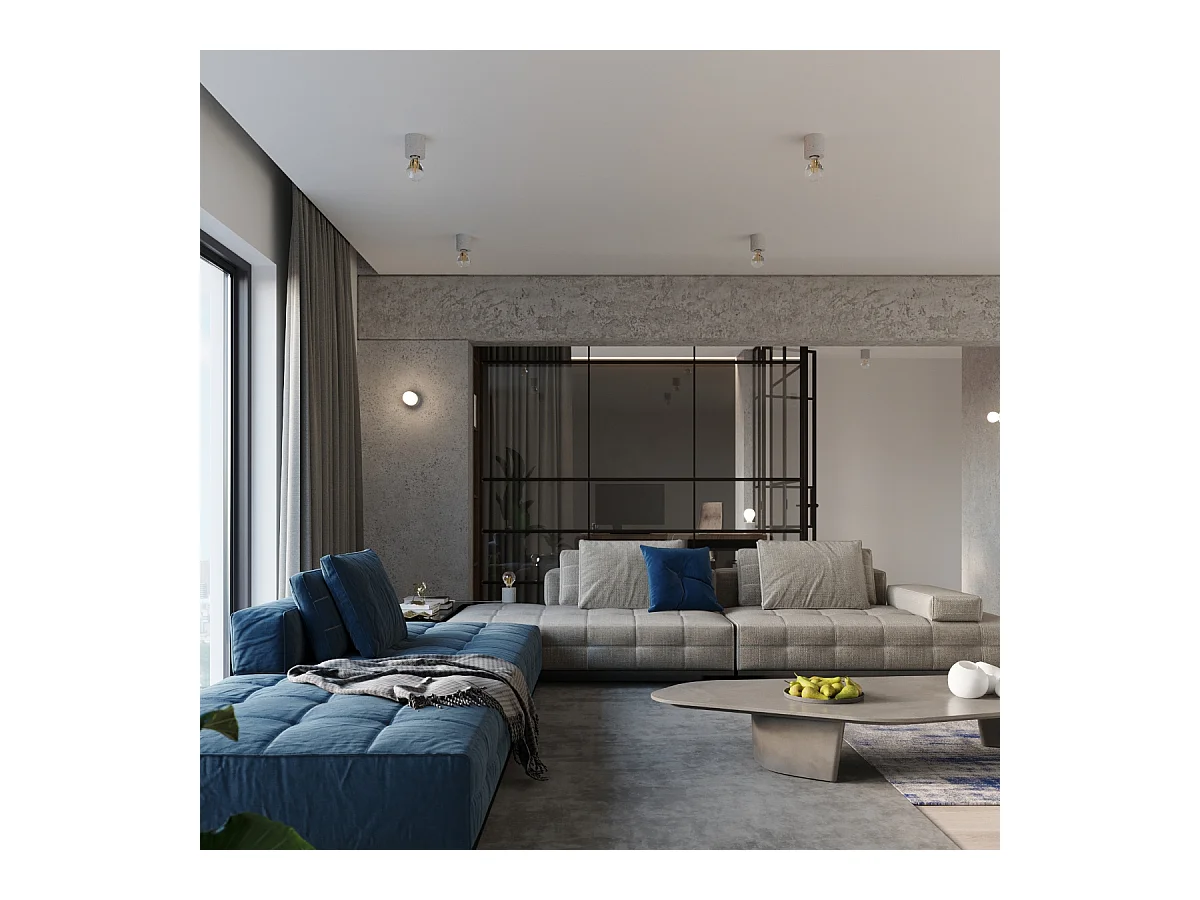 Lampy biurkowe industrialny Nalvado, beton - 1 źródło światła 4000K - L.10 x H.10 cm - szary