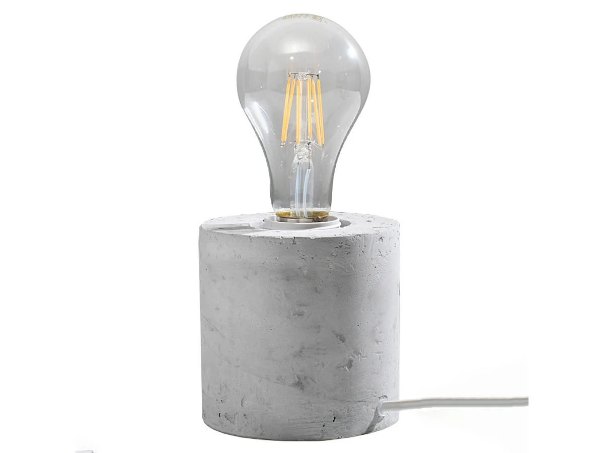 Lampes de bureau Nalvado industriel en béton - 1 sources lumineuses 4000K - L.10 x H.10 cm - gris