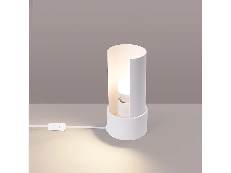 Lampa biurkowa minimalistyczny Torow, stal - 1 źródło światła 3000K - L.10 x H.21 cm - biały