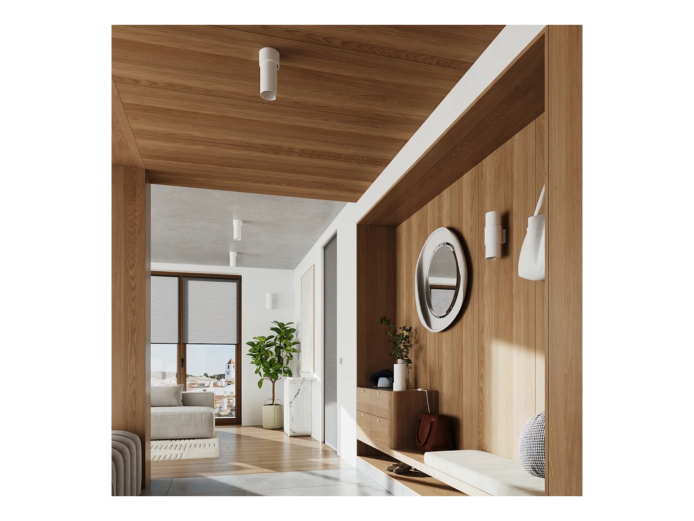 Lampa biurkowa minimalistyczny Torow, stal - 1 źródło światła 3000K - L.10 x H.21 cm - biały