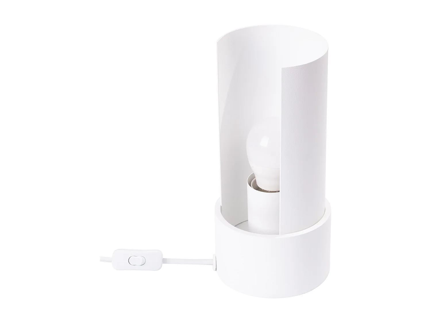 Lampe de bureau Torow minimaliste en acier - 1 sources lumineuses 3000K - L.10 x H.21 cm - blanc