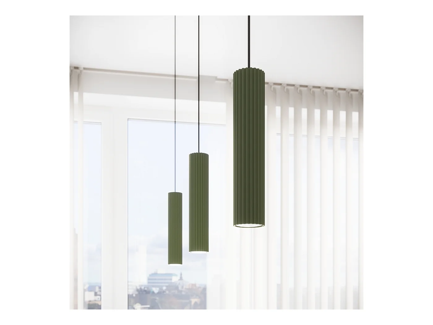 Lampa biurkowa minimalistyczny Gloow, aluminium - 1 źródło światła 3000K - L.14.5 x H.43 cm - zielony oliwkowy
