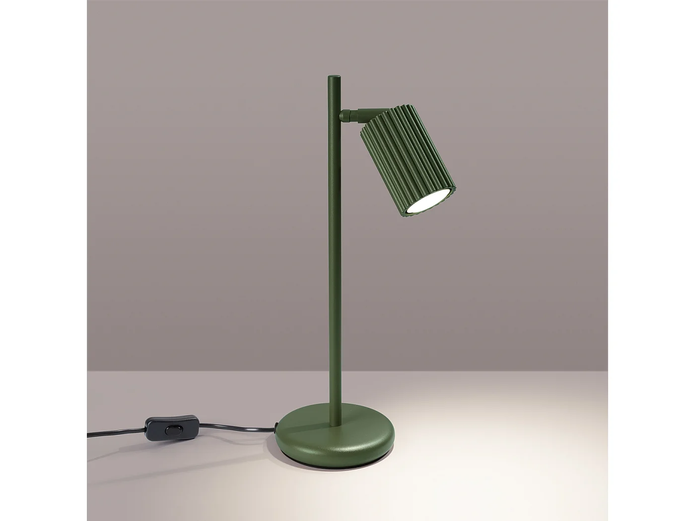Lampe de bureau Gloow minimaliste en aluminium - 1 sources lumineuses 3000K - L.14,5 x H.43 cm - vert olive