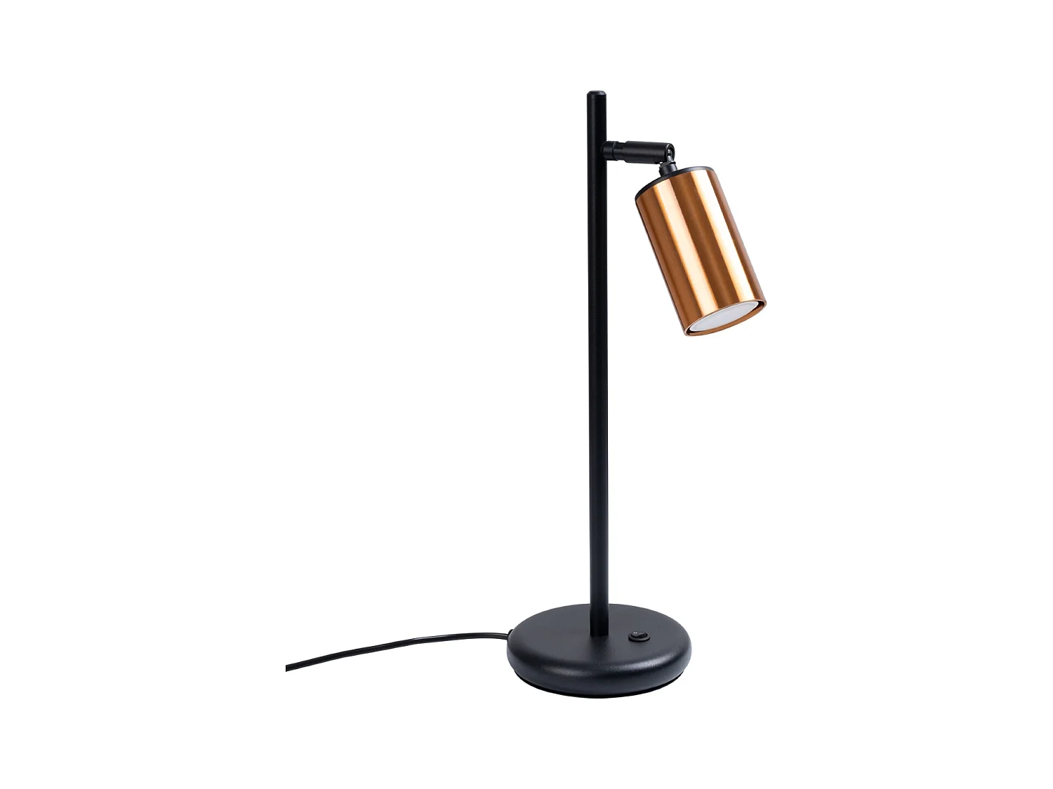 Lampy biurkowe nowoczesny Glois, stal - 1 źródło światła 4000K - L.13 x H.44 cm - czarny/miedź