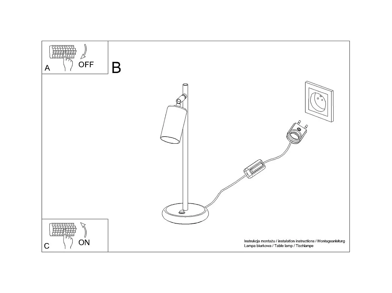Lampy biurkowe nowoczesny Glois, stal - 1 źródło światła 4000K - L.13 x H.44 cm - czarny/miedź