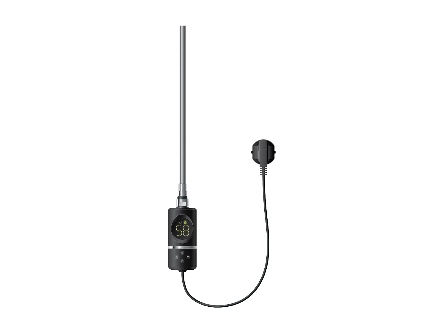 Élément chauffant noir 300W avec thermostat et affichage digital résistance électrique seche serviette régulateur température thermoplongeur radiateur