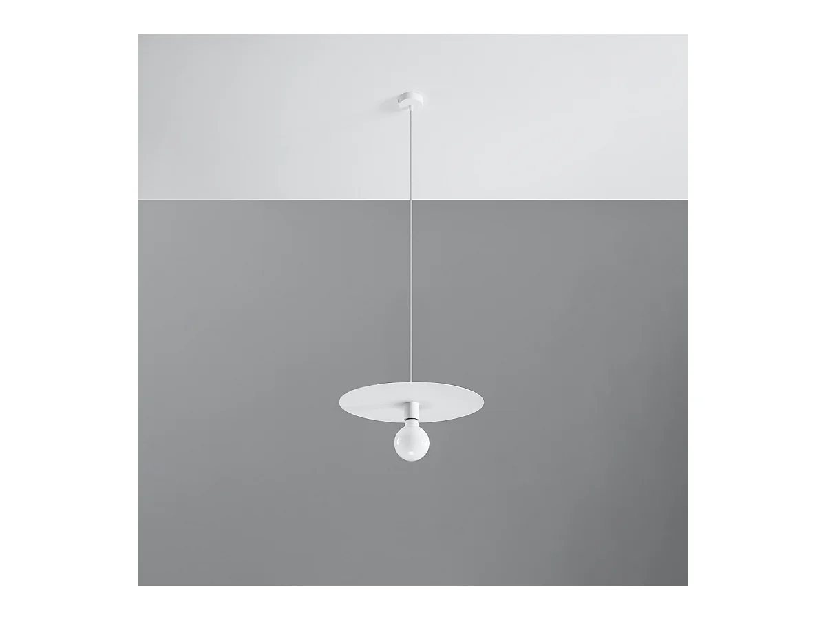 Lampes suspendues Flavieta moderne en acier - 1 sources lumineuses 3000K - L.40 x H.105 cm - blanc