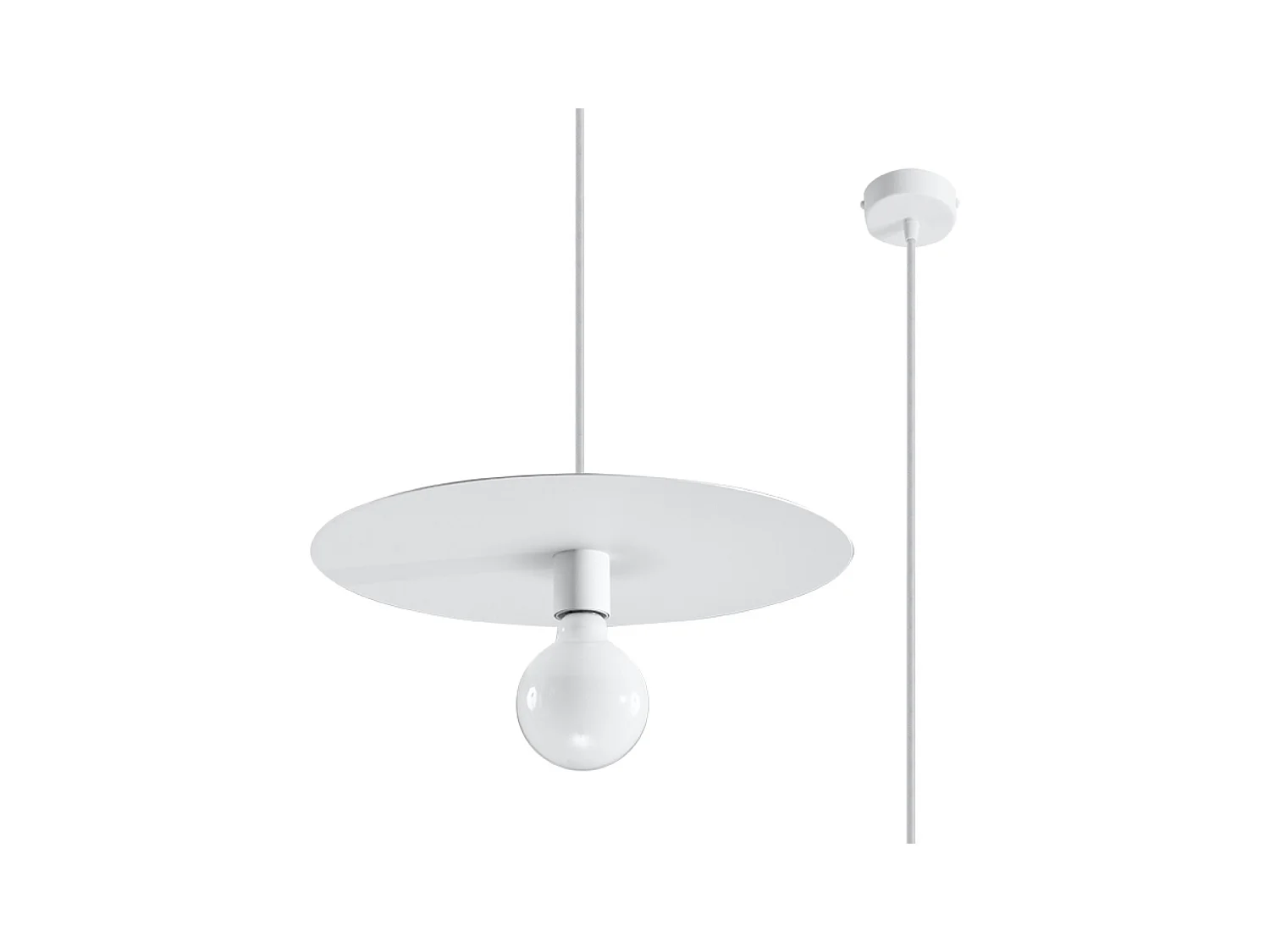Lampes suspendues Flavieta moderne en acier - 1 sources lumineuses 3000K - L.40 x H.105 cm - blanc