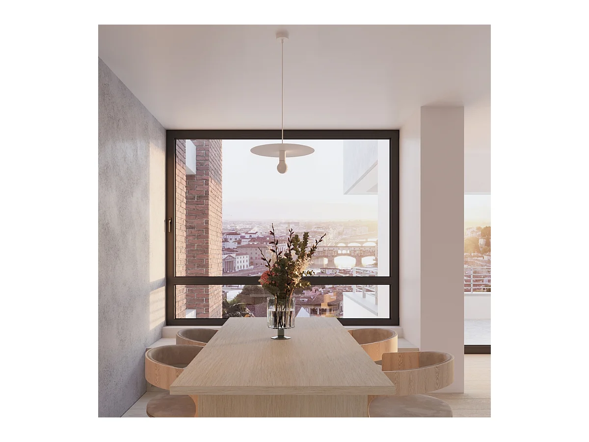 Lampes suspendues Flavieta moderne en acier - 1 sources lumineuses 3000K - L.40 x H.105 cm - blanc