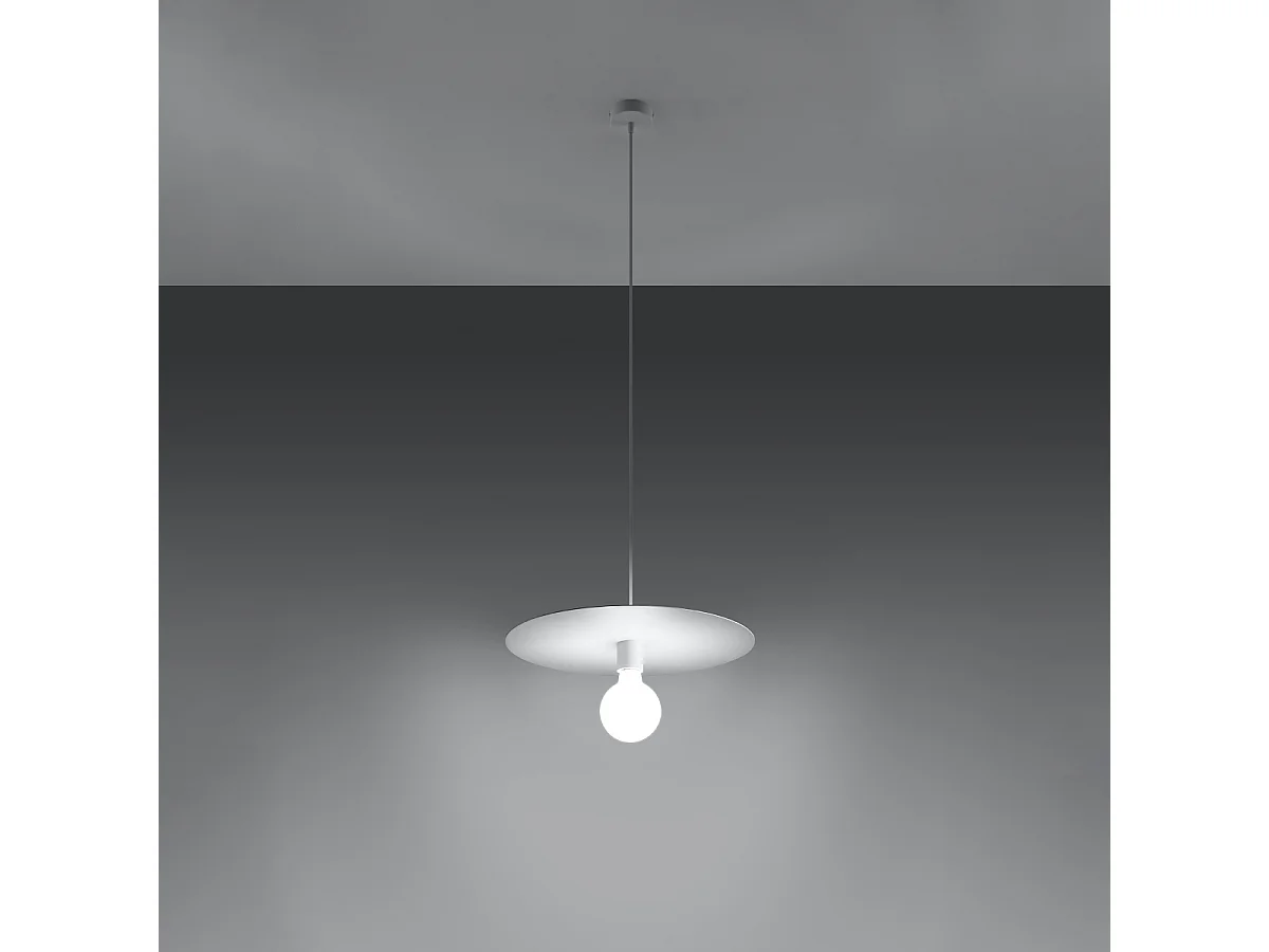 Lampes suspendues Flavieta moderne en acier - 1 sources lumineuses 3000K - L.40 x H.105 cm - blanc