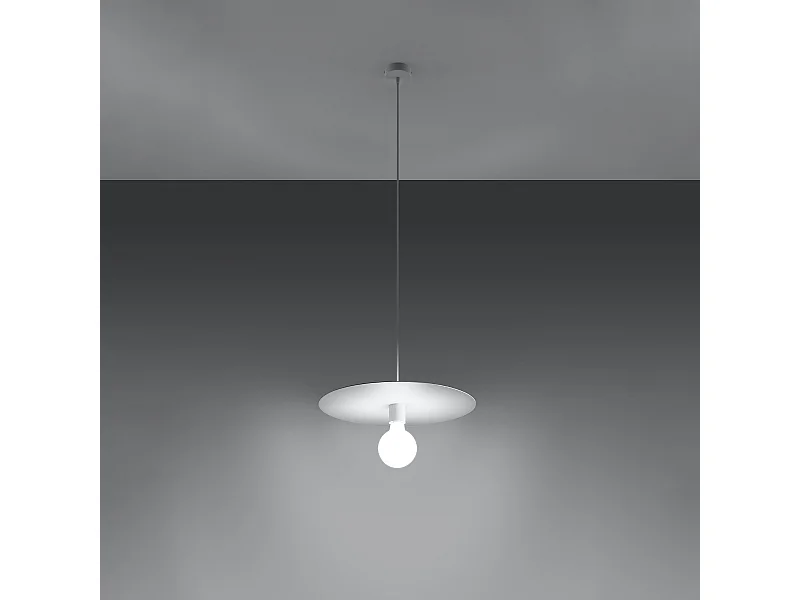 Lampy wiszące nowoczesny Flavieta, stal - 1 źródło światła 3000K - L.40 x H.105 cm - biały