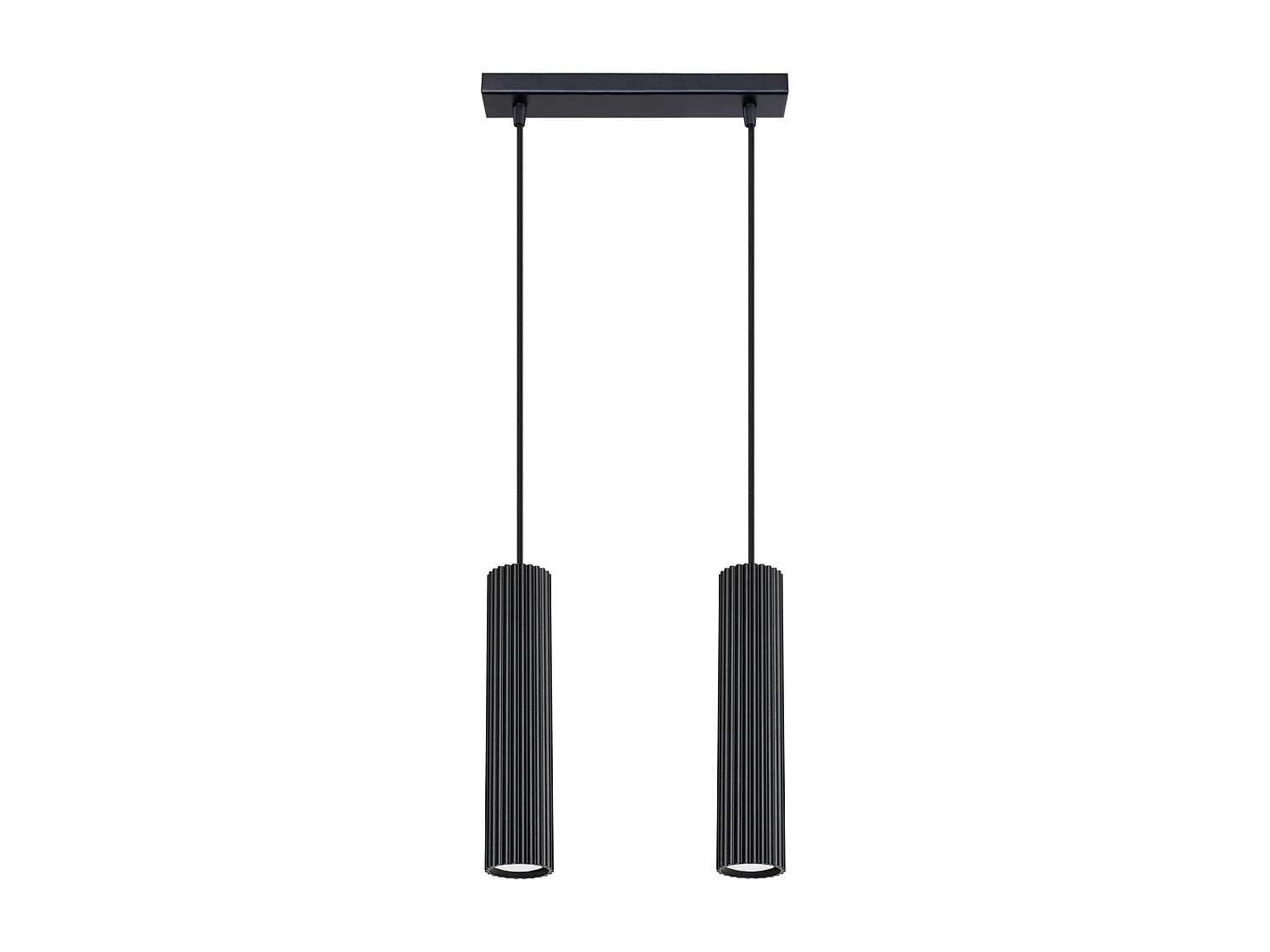 Lampa wisząca minimalistyczny Gloow, aluminium - 2 źródło światła 3000K - L.30 x H.90 cm - czarny