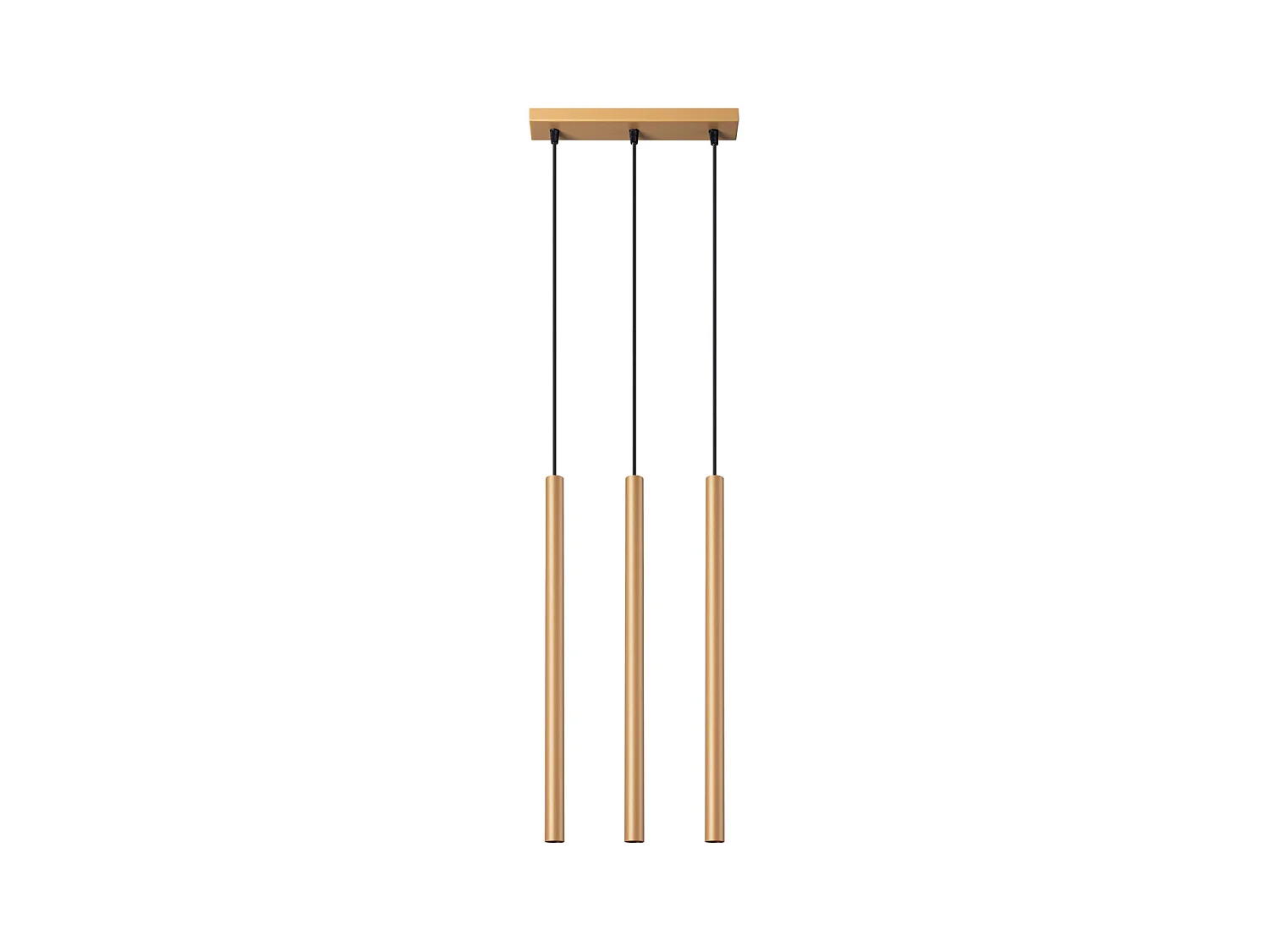 Lampade a sospensione Brill moderno di acciaio - 3 sorgenti luminose 3000K - L.30 x A.115 cm - d'oro