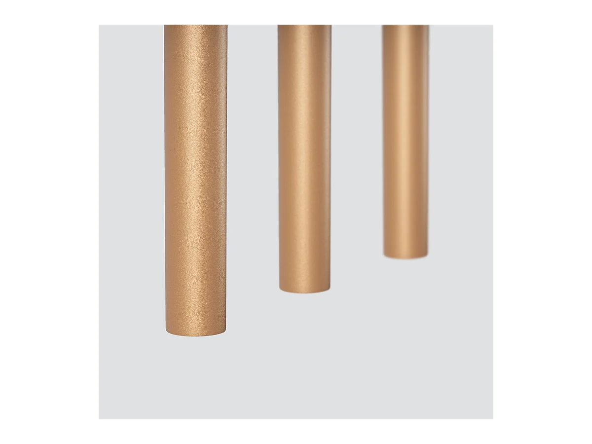 Lampade a sospensione Brill moderno di acciaio - 3 sorgenti luminose 3000K - L.30 x A.115 cm - d'oro