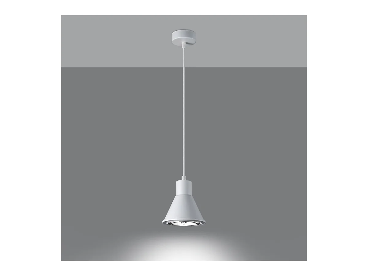 Hanglampen Zylata modern van  - 1 lichtbronnen 4000K - L.14 x H.120 cm - wit