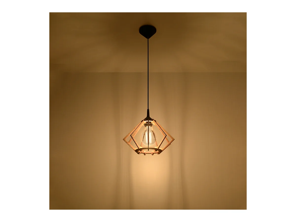 Lampy wiszące skandynawski Citrubloom, drewno - 1 źródło światła 4000K - L.27.5 x H.90 cm - naturalne drewno