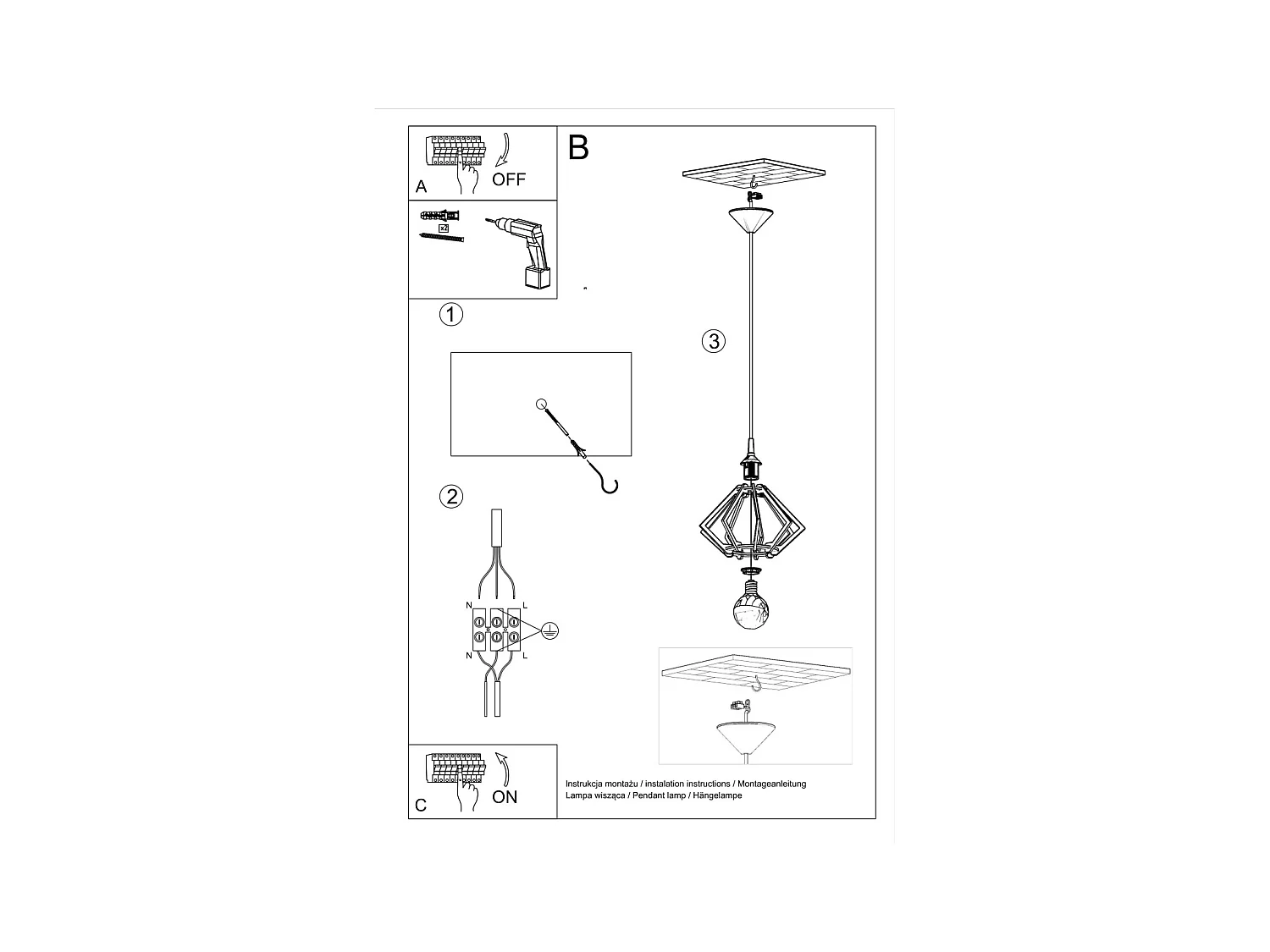 Lampy wiszące skandynawski Citrubloom, drewno - 1 źródło światła 4000K - L.27.5 x H.90 cm - naturalne drewno