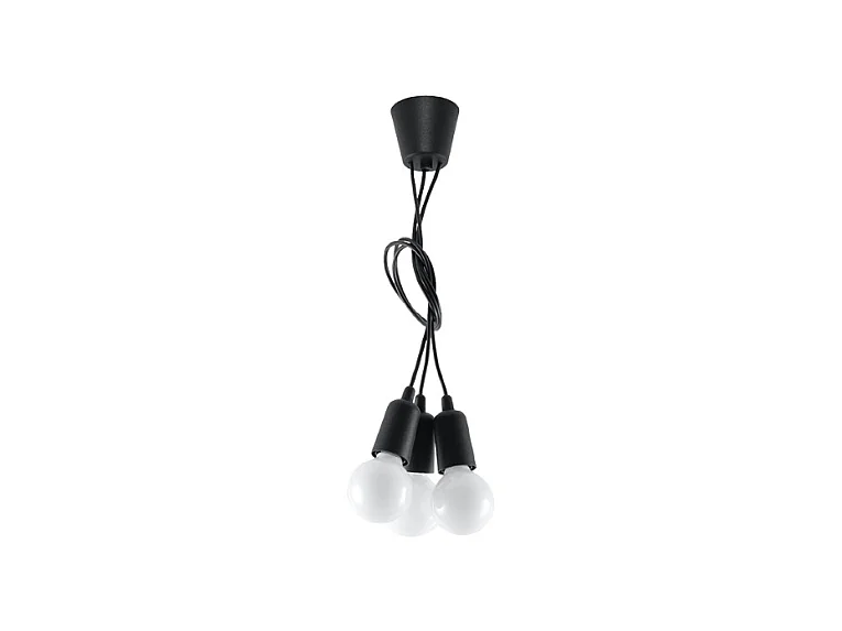 Hanglampen Astis modern van  - 3 lichtbronnen 4000K - L.15 x H.90 cm - zwart