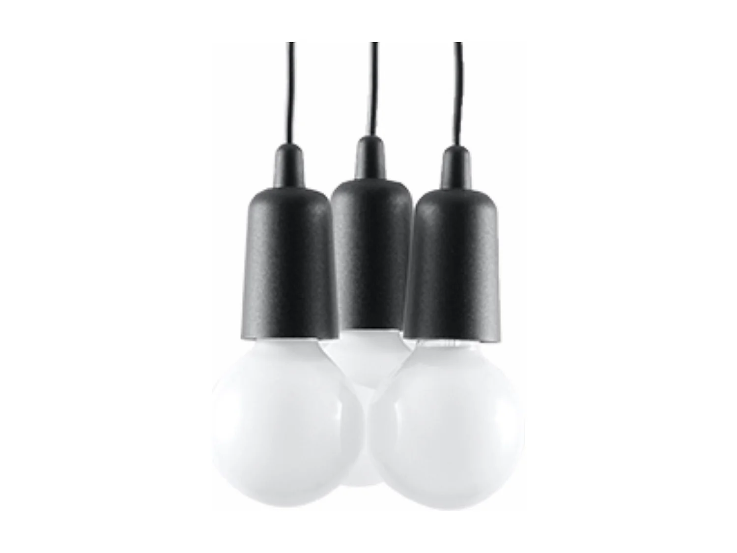 Lampes suspendues Astis moderne en PVC - 3 sources lumineuses 4000K - L.15 x H.90 cm - noir