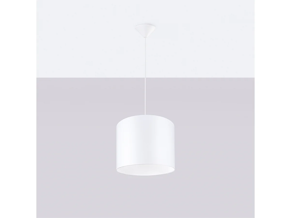 Lampes suspendues Gloxo minimaliste en tissu/PVC - 1 sources lumineuses 4000K - L.30 x H.88 cm - blanc