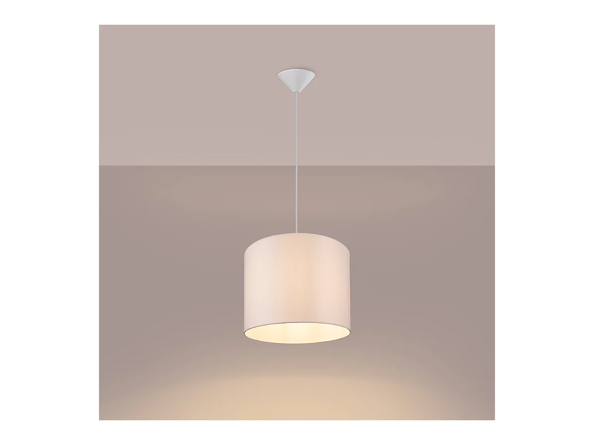 Lampes suspendues Gloxo minimaliste en tissu/PVC - 1 sources lumineuses 4000K - L.30 x H.88 cm - blanc