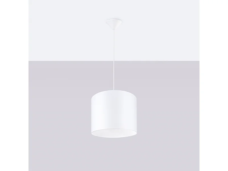 Lampy wiszące minimalistyczny Gloxo, tkanina/PCV - 1 źródło światła 4000K - L.30 x H.88 cm - biały