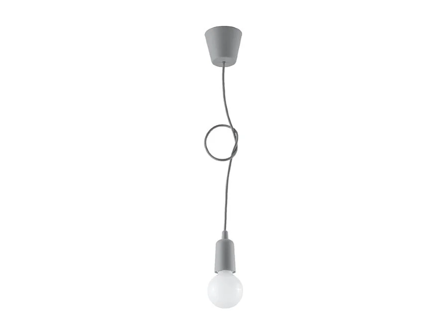 Lampes suspendues Astis moderne en PVC - 1 sources lumineuses 3000K - L.9 x H.90 cm - gris