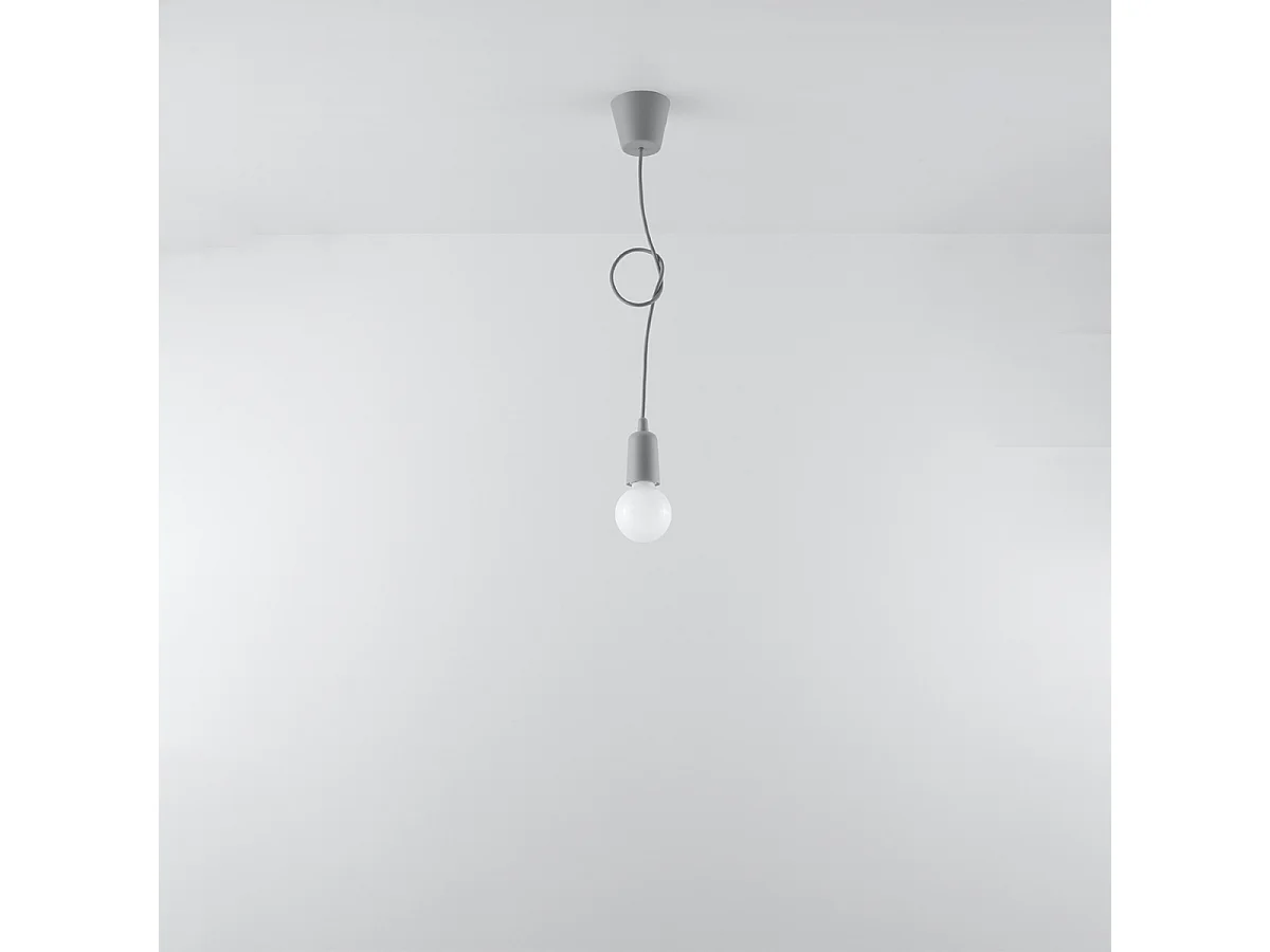 Lampes suspendues Astis moderne en PVC - 1 sources lumineuses 3000K - L.9 x H.90 cm - gris
