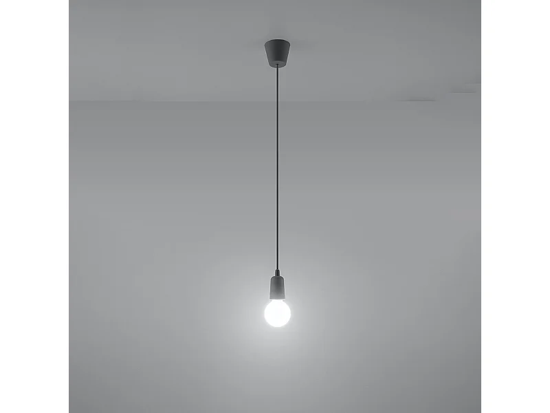 Lampes suspendues Astis moderne en PVC - 1 sources lumineuses 3000K - L.9 x H.90 cm - gris