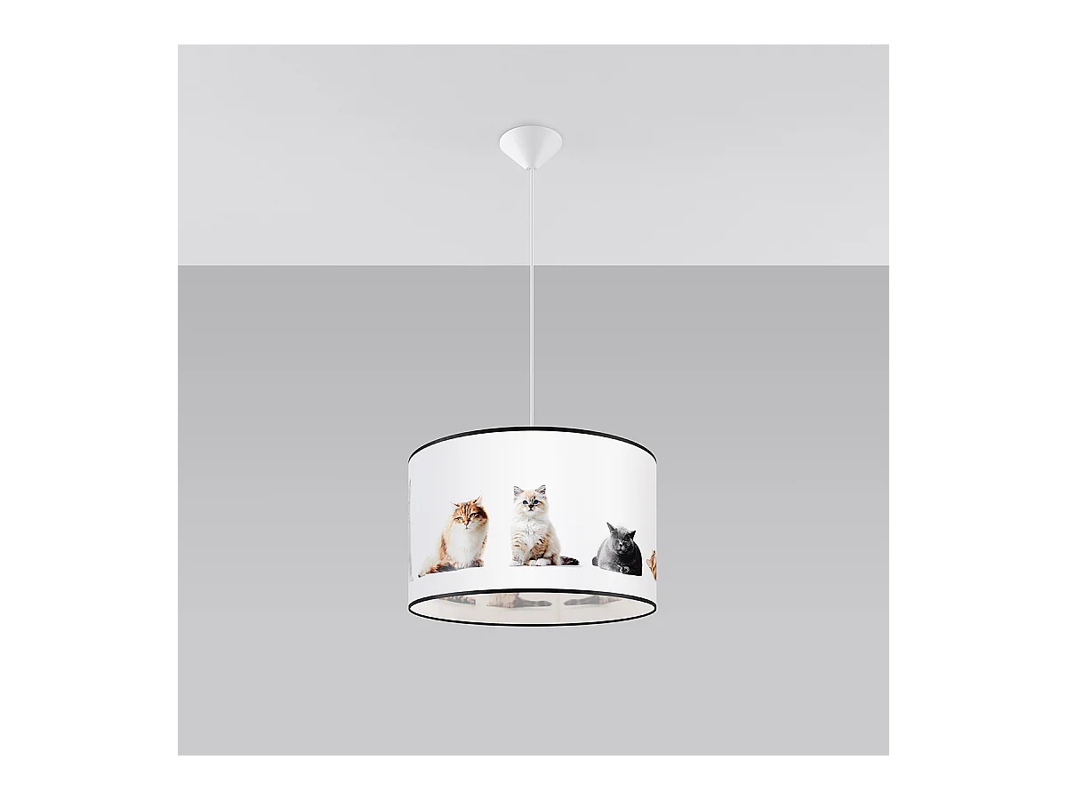 Lampy wiszące nowoczesny Chat, PVC - 1 źródło światła 4000K - L.40 x H.95 cm - wielokolorowy