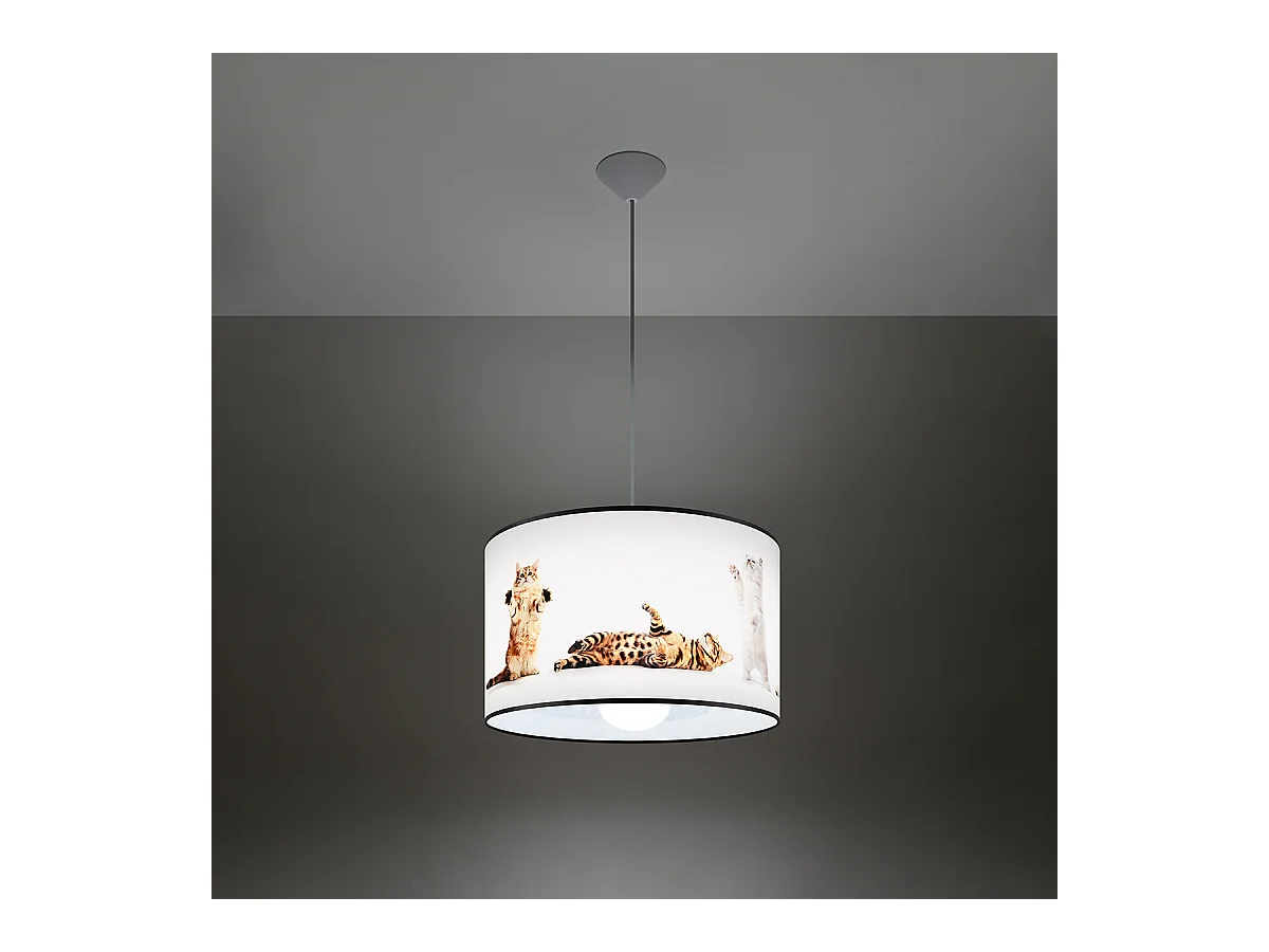 Lampy wiszące nowoczesny Chat, PVC - 1 źródło światła 4000K - L.40 x H.95 cm - wielokolorowy