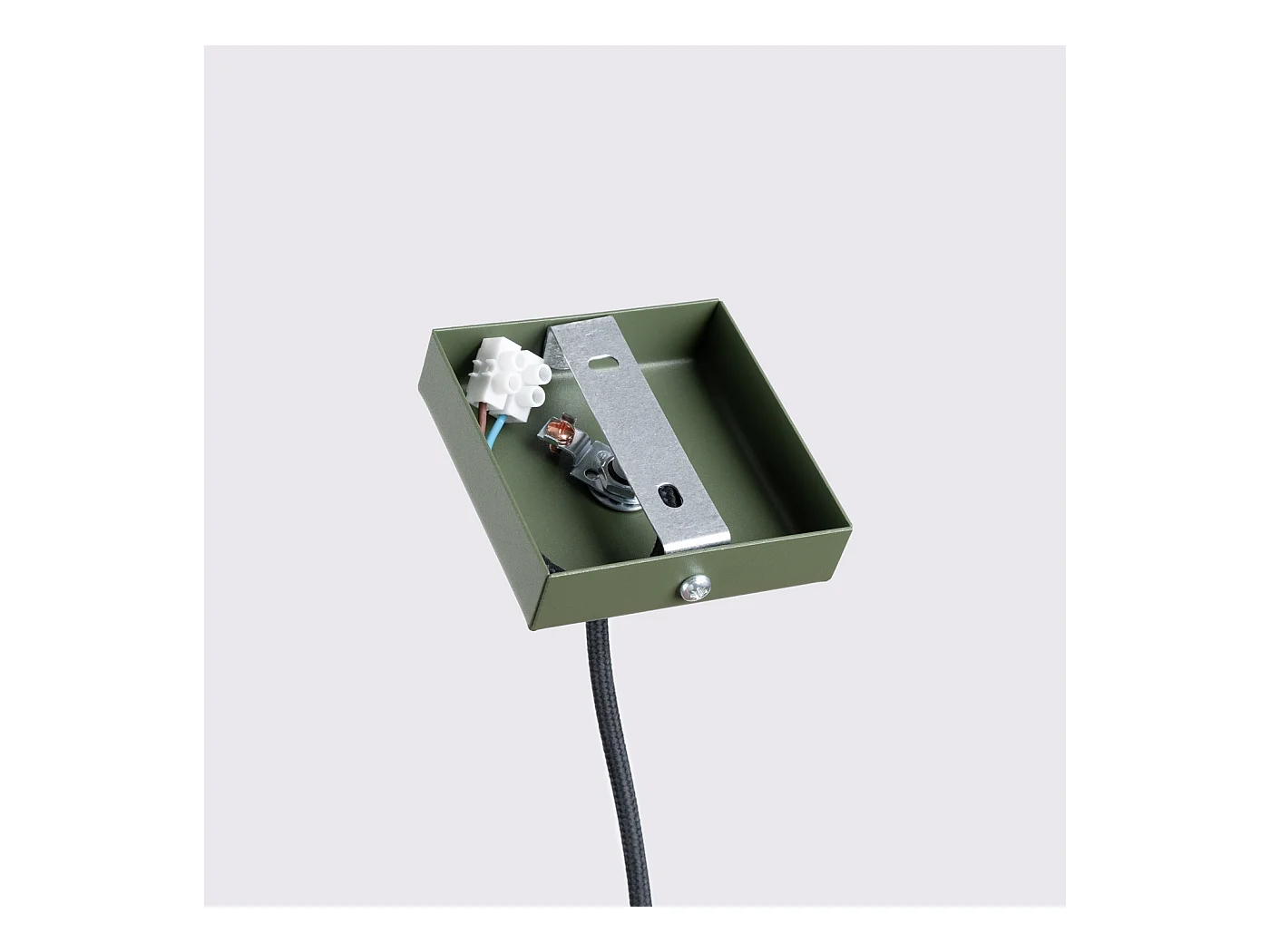 Hanglamp Gloow minimalistisch van  - 1 lichtbronnen 3000K - L.8 x H.118 cm - olijfgroen