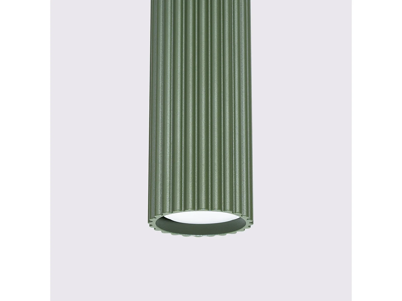 Lampa wisząca minimalistyczny Gloow, aluminium - 1 źródło światła 3000K - L.8 x H.118 cm - zielony oliwkowy