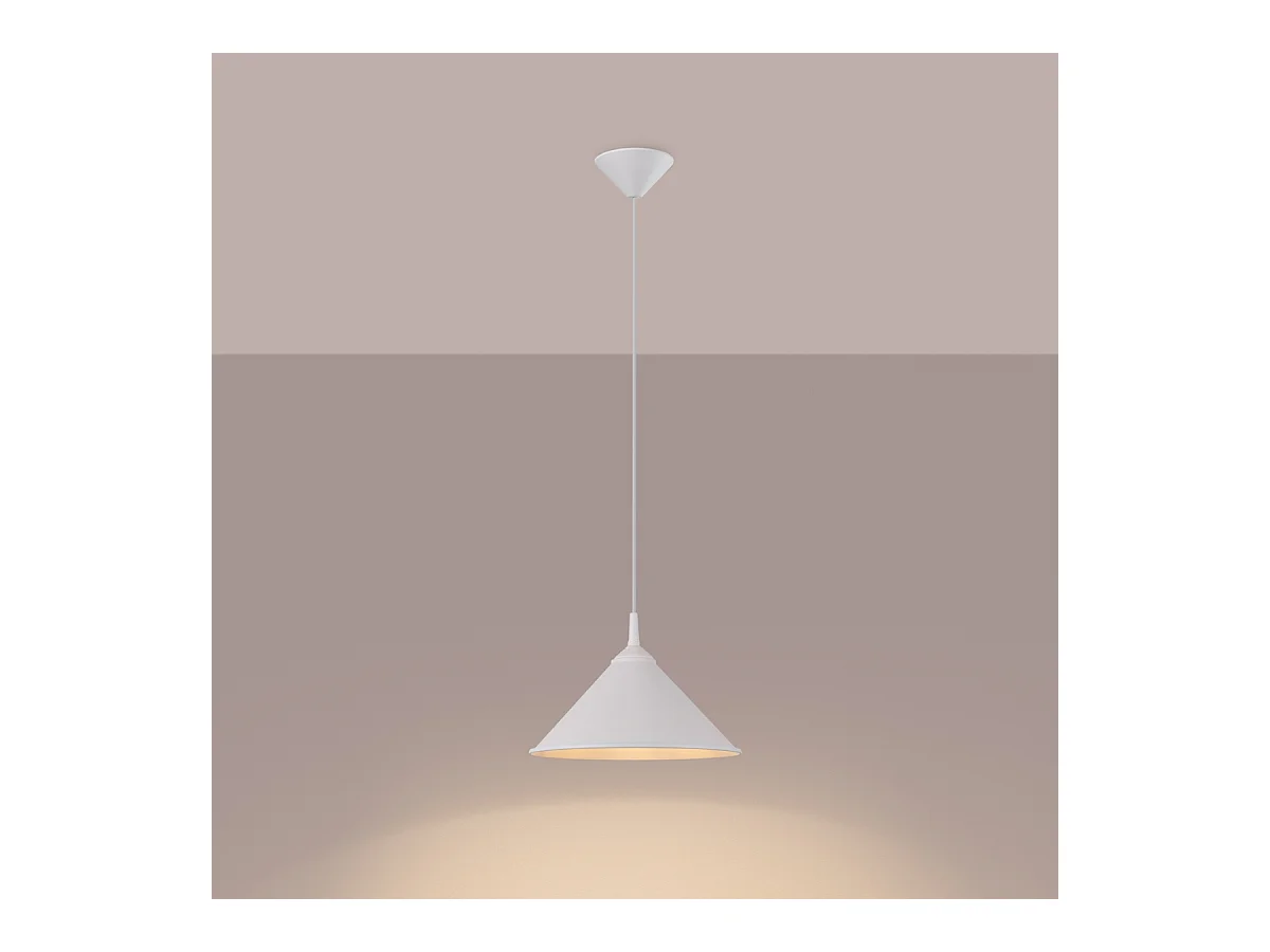 Lampy wiszące skandynawski Paloa, stal - 1 źródło światła 4000K - L.30 x H.76 cm - biały